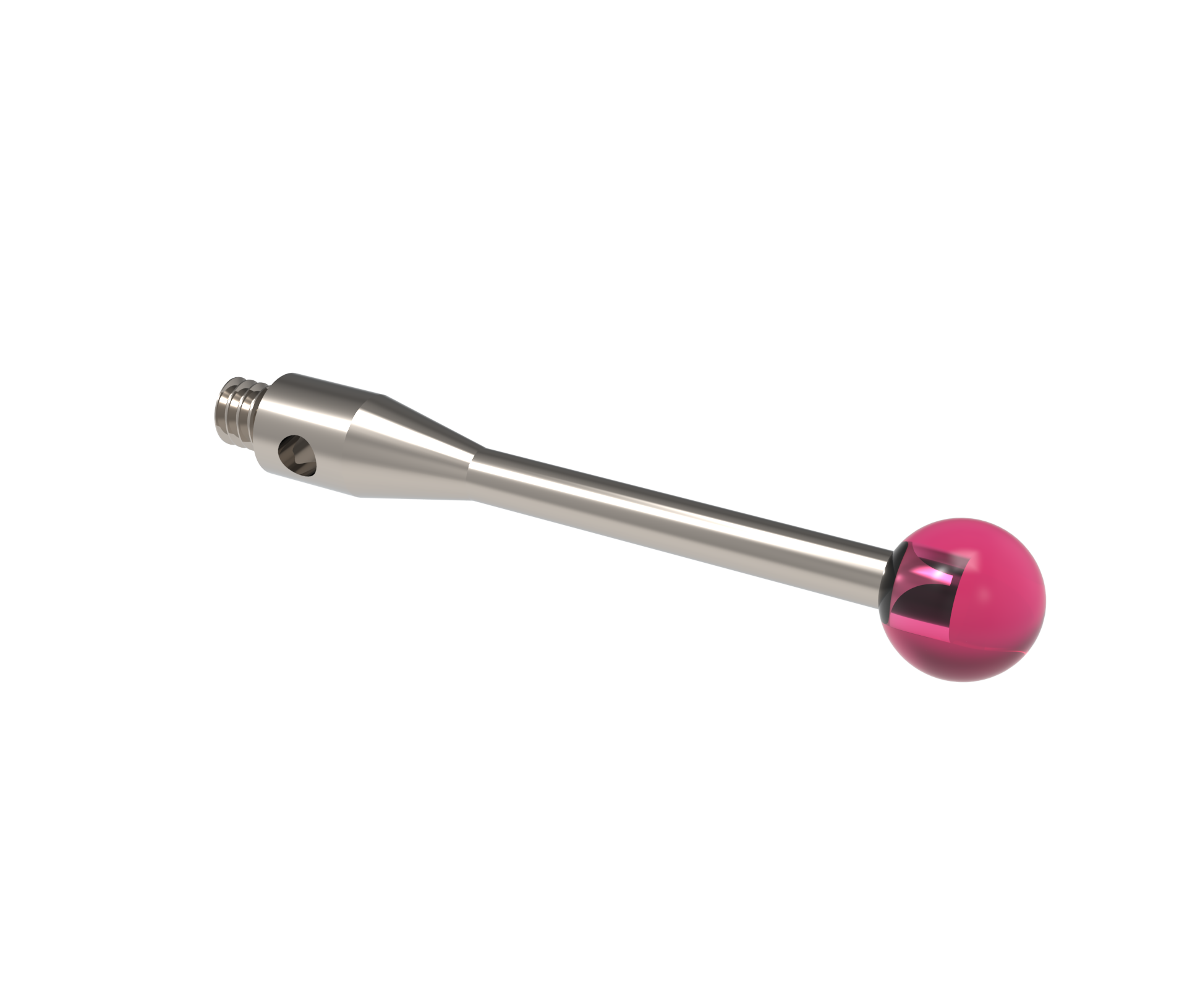 Straight Styli; base: stainless steel; stem: stainless steel; ball: ruby