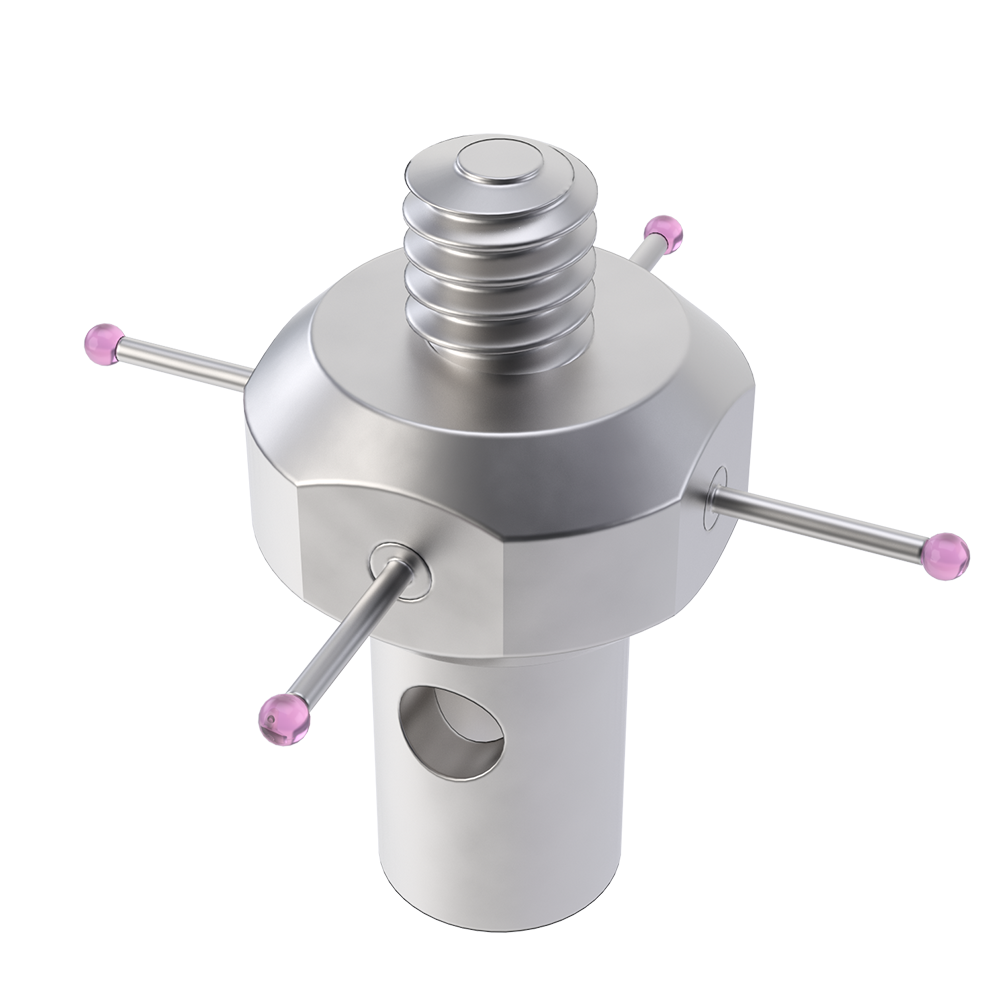 Star Styli; base: stainless steel; stem: carbide; ball: ruby